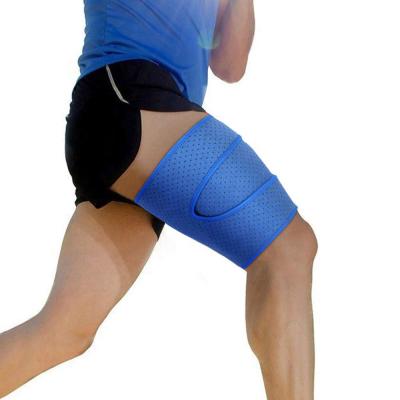 China Custom Neoprene Logo Neoprene Adjustable Thigh Support Brace Compression Thigh Wrap for sale