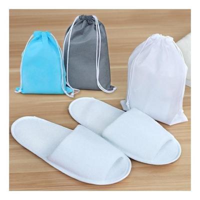 China Gray Hotel Bathroom Slippers Travel Slippers Disposable Breathable Easy Comfortable Open Toe Shoes Custom Spa AS2275 for sale