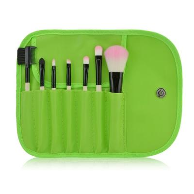 China Hot Selling 7 Colors Luxury Wallet Style Makeup Brush Set Fan Brush for sale