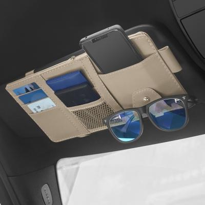 China Simple Color Without Pattern Car Sun Visor Stitch Pocket Organizer Sun Visor Organizer Multi-pocket Auto Interior Accessories Pocket Car Automobile for sale