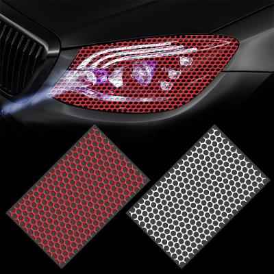 China Single Color Without The Pattern 48*30Cm Honeycomb EL Light Car Sticker Electroluminescent Light Up Car Sticker Lamp Hollow Auto Headlight Taillight Rear Film for sale