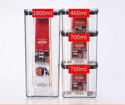 China China Wholesale Freshness Preservation Customized Airtight Transparent Food Storage Container With Airtight Black Red White Lid for sale