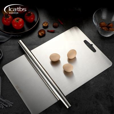 China Viable Chinese Multi Purpose Kitchen Suppliers Stainless Cutting Board Fruit Vegetable Meat Cutting Plate for sale