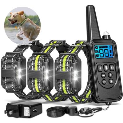 China Viable 1000 Yards Waterproof Electric Rechargeable Pet Alarm Remote Shock Dog Training Collars for sale