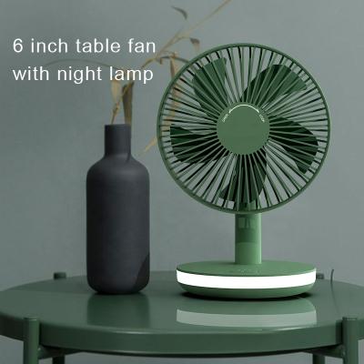 China With night lamp and fan head through the small bush usb dc retro top mobile cute electric cooling rechargeable mini table fan exhaust laptop for sale