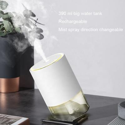 China Ultrasonic Home Room USB Wireless Mini Air Portable Rechargeable Cool Mist Humidifier 390ml for sale