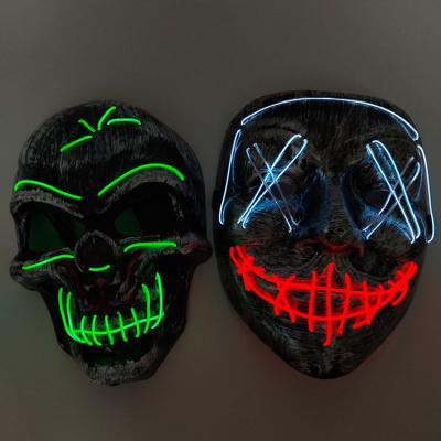 China Different Flashing Patterns Changed Via ON OFF Switch 100 Designs Choice Battery Flashing EL Lighting Halloween Mask for sale