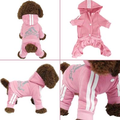 China 2021 current clear stocked factory drop price dog fashions pet clothes warm small dog hohdie designer winter dog clothes for sale