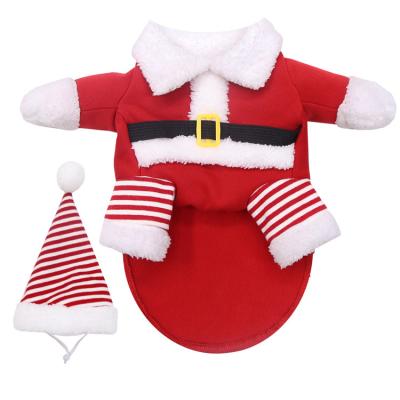 China Stocked Christmas Clothes Cat Clothes Puppy Santa Claus Hat Scarf Deer Hat Red Head Cute Pet Costume Warm Dog Clothes for sale