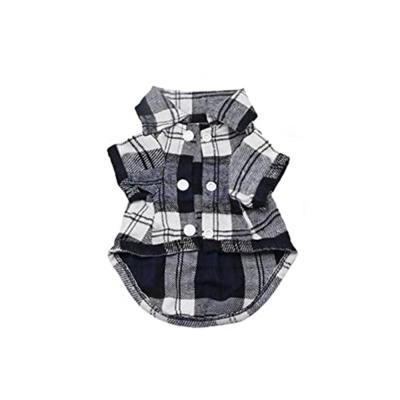 China Fashion Spring Summer Polyester Fabric Plaid T-shirt Cool Breathable Stocked Vest Clothes Shirt For Dog for sale