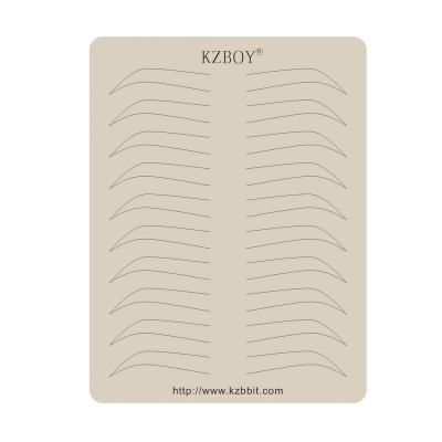 China Can be used with or without ink KZBOY Non-Dye Required Version Double Sided Preprinted Brow Practice Pad No Ink Microblading Practice Skin for sale