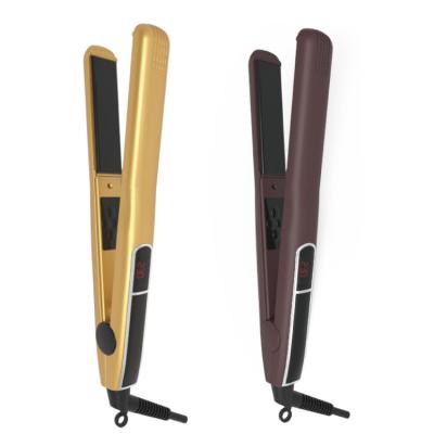 China Professional Hotel Salon Cafe Led Temperature Adjustable Hair Straightener Rose Gold Hair Straighteners for sale