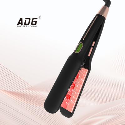 China 2021 New Fashion Hotel New Fashion Logo Flat Iron Infrared Disinfection Hair Straightener Plancha Professional Ceramic Pelo for sale