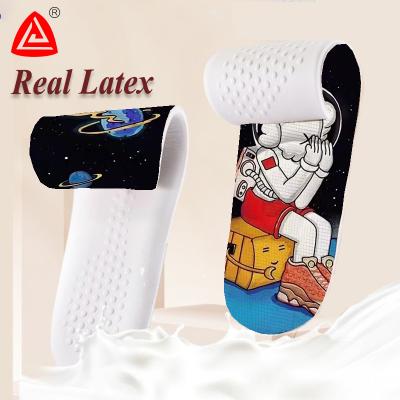 China New DZ Plantillas Soft Comfortable Design Printed Latex Insoles Environmentally Friendly And Durable Latex Bacterial Resistant Healthy Insole for sale