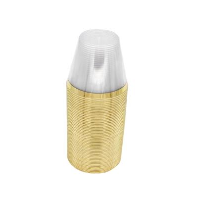 China Clear Disposable Plastic Cups 9Oz 50 Count Disposable Gold Rimmed Plastic Cup For Wedding Birthday And Party for sale