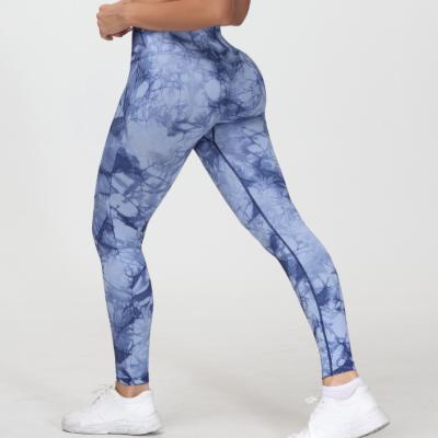 China Breathable High Waist Yoga Pants Yoga Leggings Women Workout Fitness Wear Gym Wear Fitness Tie Dye Gaiters for sale