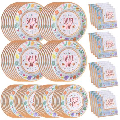 China Rustic Easter Party Supplies Paper Plates and Napkins Bulk 9