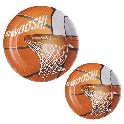 China Heavy Duty Basketball Fascinating Party Decoration Paper Plate 9 Inch Disposable Tableware Party Supplies for sale