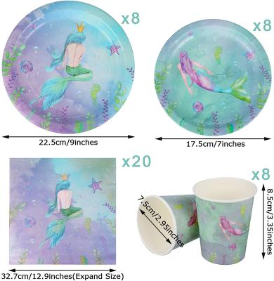 China Cute Modern Theme Party Supplies Set Cups And Dishes Napkins For Picnic Parties Festivals Home Decor for sale