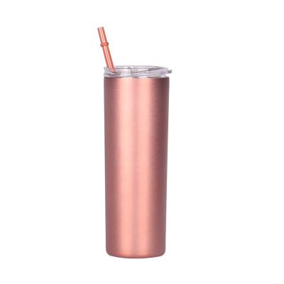 China Stainless Steel Disposable Vacuum Bottle Drinks Cups Straws Shatterproof Environmental Friendly Tumbler for sale