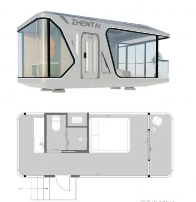 China Modern Modern Design Office Pod Prefab Apple Cabin 20ft 40ft Container House for sale