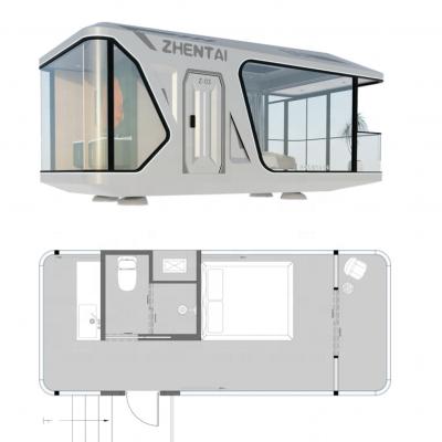 China Modern Prefab Houses Capsule Concept With Entire Set Sideboard Inside Container House for sale