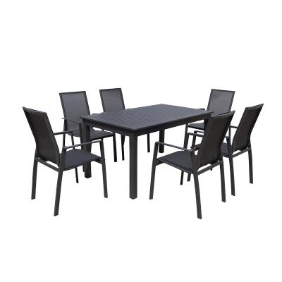 China Modern Leisure Waterproof Garden Set Aluminum Patio Dining Table Set for sale