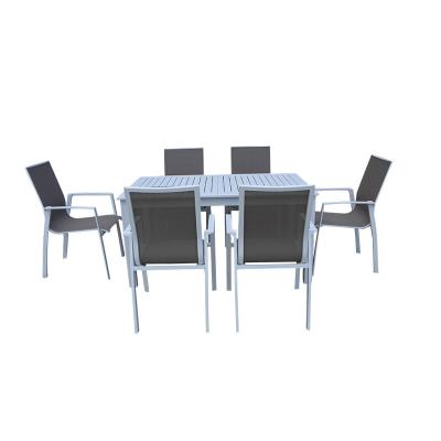 China Modern Outdoor Furniture Garden Sets Aluminum Dining Table And Chair Set for sale