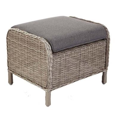 China Handcraft ALU Frame Wicker With Cushion Garden Chair Ottoman Stool for sale