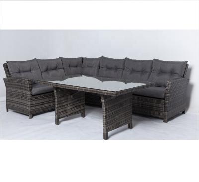 China 6seat corner sofa set Alu outdoor 6seats rattan corner sofa set wicker furniture for sale