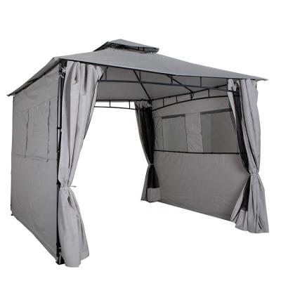 China Outdoor 3Mx3M Steel Double Roof Screen Extension Gazebo for sale