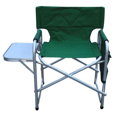 China Handcraft Camping Relax Oxford Folding Aluminum Manager Chair With Side Table And Pocket for sale