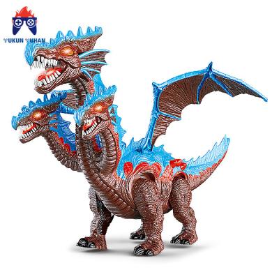 China New Style Dinosaur Toys Multiple Kids Boys ABS Plastic Three Headed Dragon Configuration Eggs Dinosaur Toys With Walking for sale