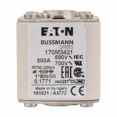 China Industrial Control In Shipping 500A 690V 170M3421 Bussmann 170M Series Fuse High Speed ​​Square Body Fast Fuse for sale