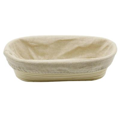 China Natural Round Shape Disposable Oval Sourdough Rattan Wooden Fermentation Wand Proving Bread Proofing Basket with Cloth Cover for sale