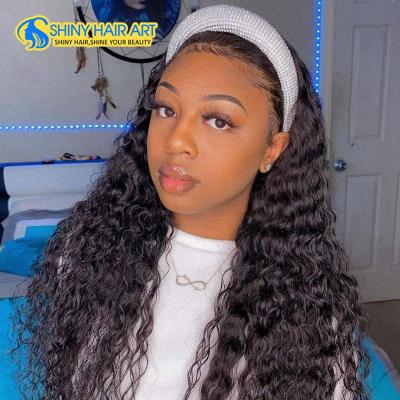 China Cheapest Price Deep Frontal Natural Afro Deep Curly Wave Wig,Transparent Deep Wave Full Lace Hair Wig,Headband Hair Wig for sale