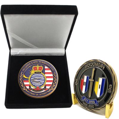 China Europe Souvenir Custom Holder Commemorative Blank 3D Metal Engraved Military Challenge Coins for sale