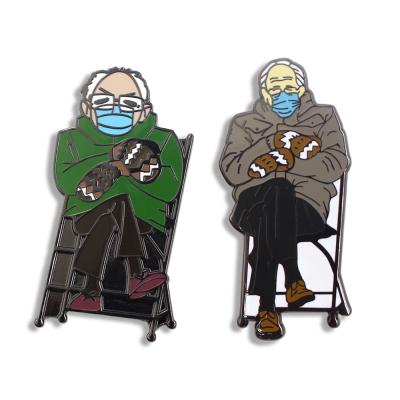 China Europe Custom Metal Metal Pins Enamel Pin LOGO Bulk Hard Lapel Badge Bernie Sanders Pin for sale