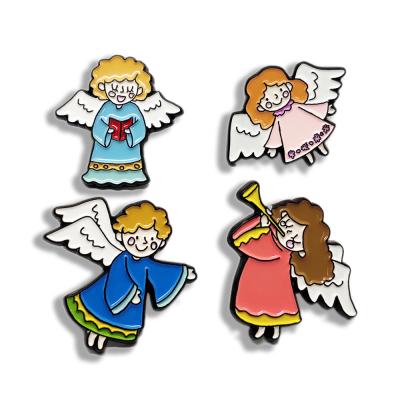 China Custom America Soft Metal Lapel Pin Enamel Wholesale Small Angel Hard Pins for sale