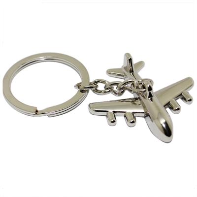 China Promotional Metal Airplane 3D Model Zinc Alloy Printing Laser Engraving Logo Blank Metal Keychain for sale