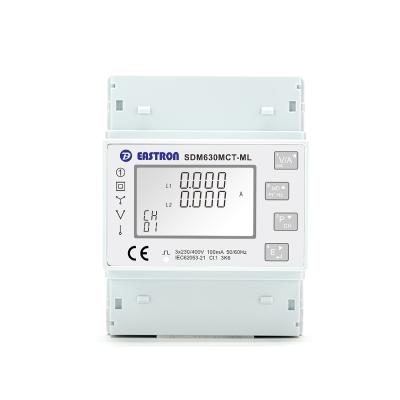 China SDM630MCT-ML-TCP Tri Load Remote Reading Three Phase Multi Circuit Load / Quad Din Rail Quad Load Energy Meter for sale