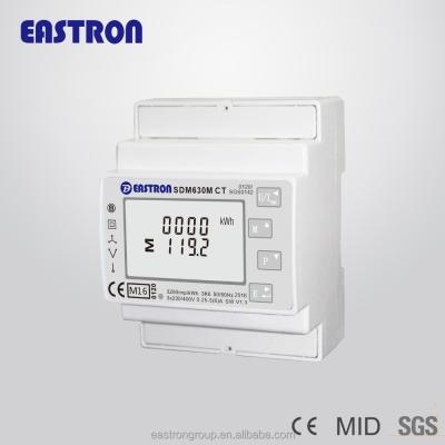 China SDM630 CT Three Phase Din-Rail Energy Meter , 3 Phase Modbus RTU RS485 KWH Meter SDM630M for sale