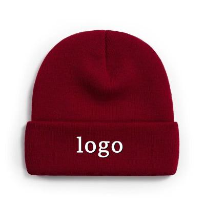 China COMMON Sports Beanie Embroidery Custom Logo Acrylic Winter Beanies Hat for sale