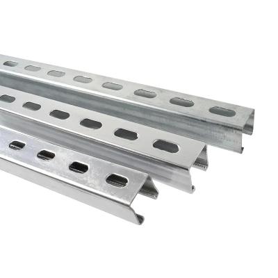 China Galvanized Cold Formed Structural Slotted Steel C Channel Bracket Solar Panel Profile With C Holes for sale