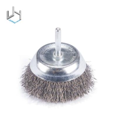 China 50 Mm Silver Spindle Mounted Cleaning Cup Brushes Wire Crimped For Power Tools for sale