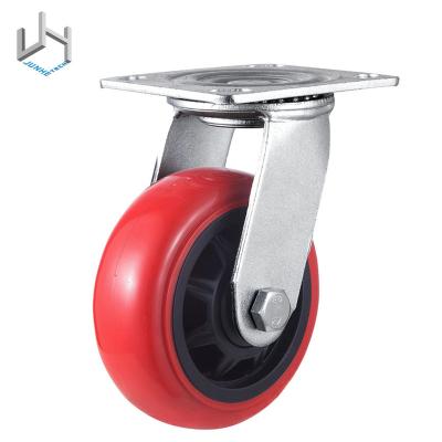 China Rigid Rigid Caster Wheel Trolley Wheel Swivel Wheel Heavy Duty PU Brake Casters Wheels for sale