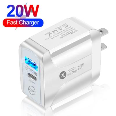 China Palladium 20W Fast Charger USB C Charging Power Supply US/EU/UK 20W USB C Wall Charger Adapter Compatible For iPhone 12 mini 12 pro for sale