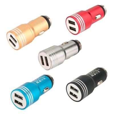 China Colorful Glass Hammer Metal Emergency Security Breaker Mobile Phone USB Steel Cone 2.4A Dual USB Car Charger for sale