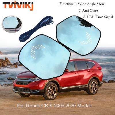 China 1 Pair Side Mirror Blue Glass Lens LED Indicator With Honda CRV CR-V 2008-2020 Wide Angle View LED Indicator Anti-Glare for sale