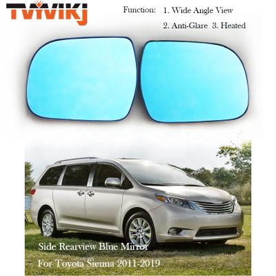 China 1 Pair Wide Angle Anti-glare Side Mirror View Blue Glass Lens For Toyota Sienna 2011-2019 Wide Angle View Door Mirror Wing Anti-Glare Car Mirrors for sale